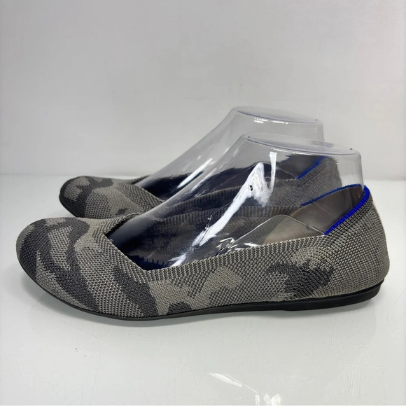 Rothy’s Round Toe Gray Camo Neon Heel Stripe Flats Retired Rare Size 6.5 - Picture 13 of 13